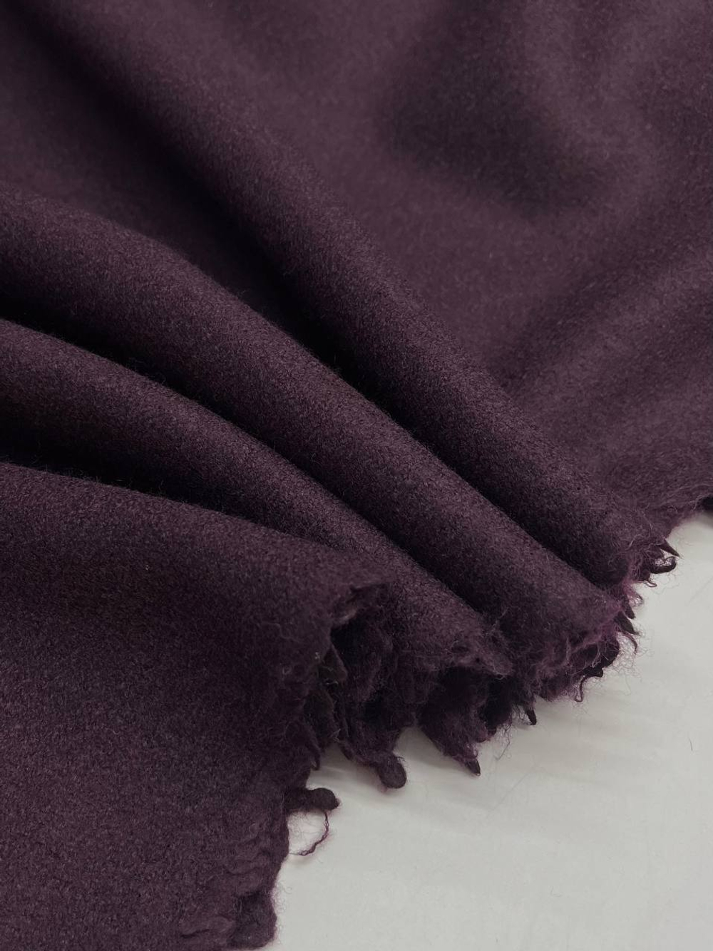 Шерсть лоден пальтовая Marzotto баклажановая