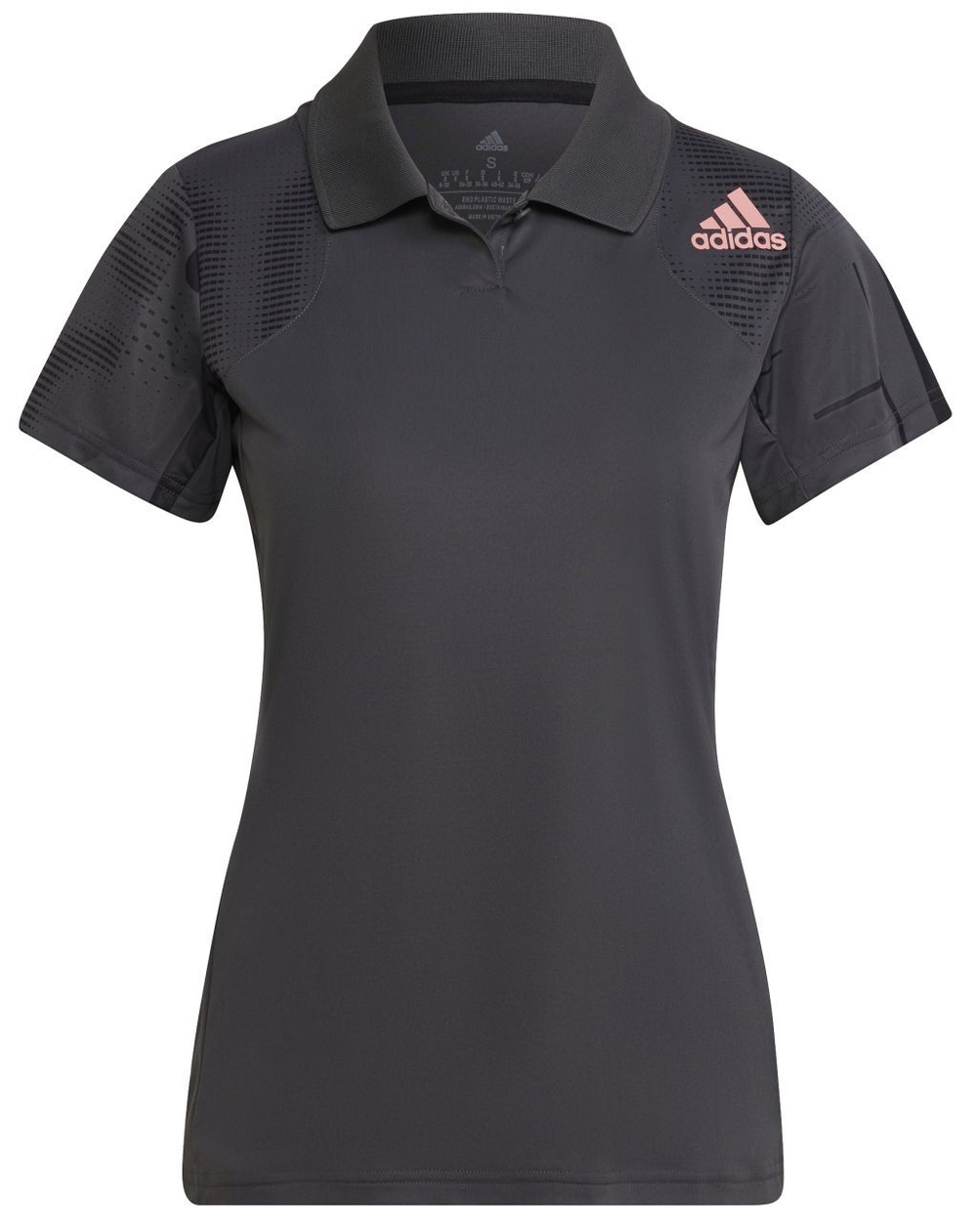 Женское поло Adidas W Club Graphic Polo - grey six/acid red