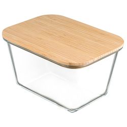 Контейнер для запекания и хранения прямоугольный Eco Store с крышкой из бамбука, 2,5 л