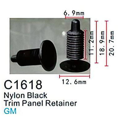 Клипса для крепления внутренней обшивки а/м GM пластиковая (100шт/уп.) Forsage клипса C1618( GM )