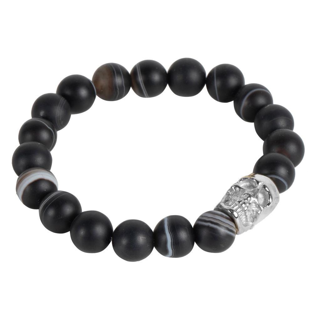 Bracelet skull Pierre Véritable / Черно-серый