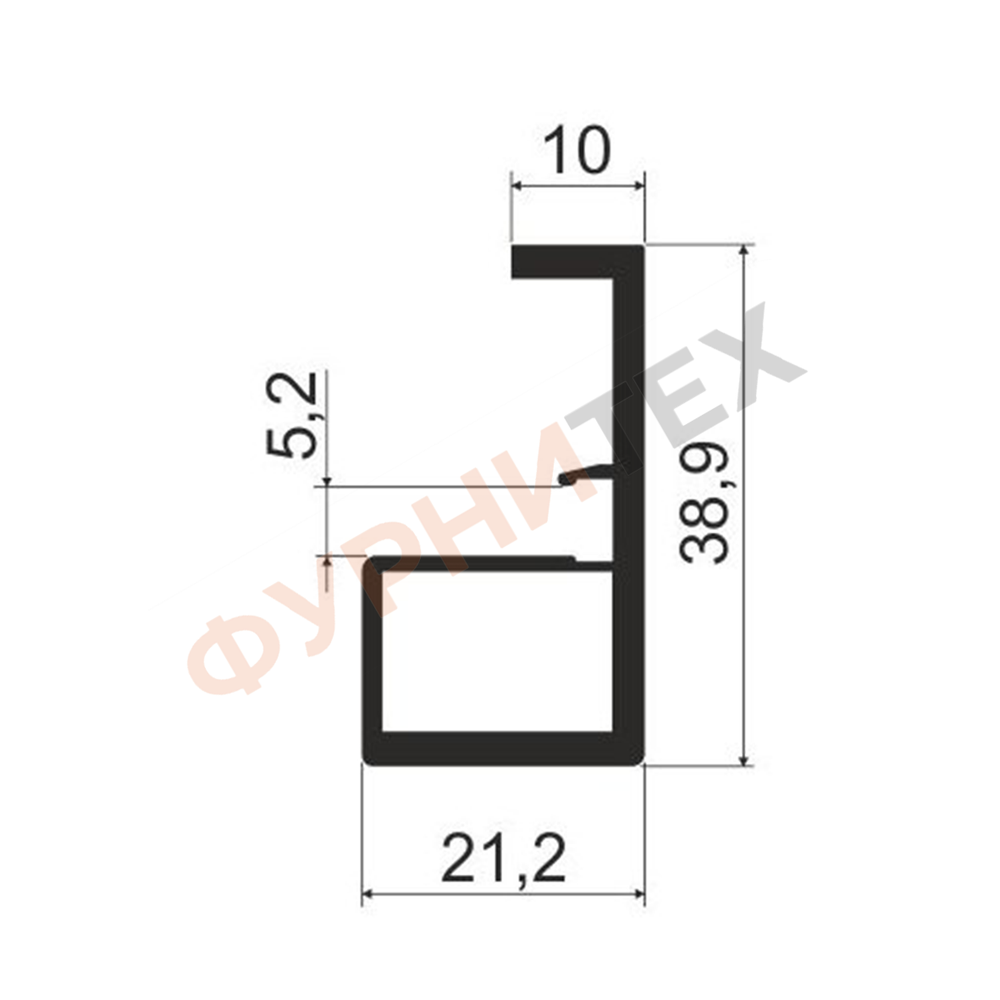 MF31 Профиль интегрированный 2,85м Черный A26 NEW