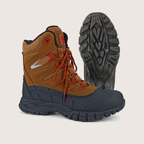 Ботинки утепленные Резина Скорпион Охотник, коричневый