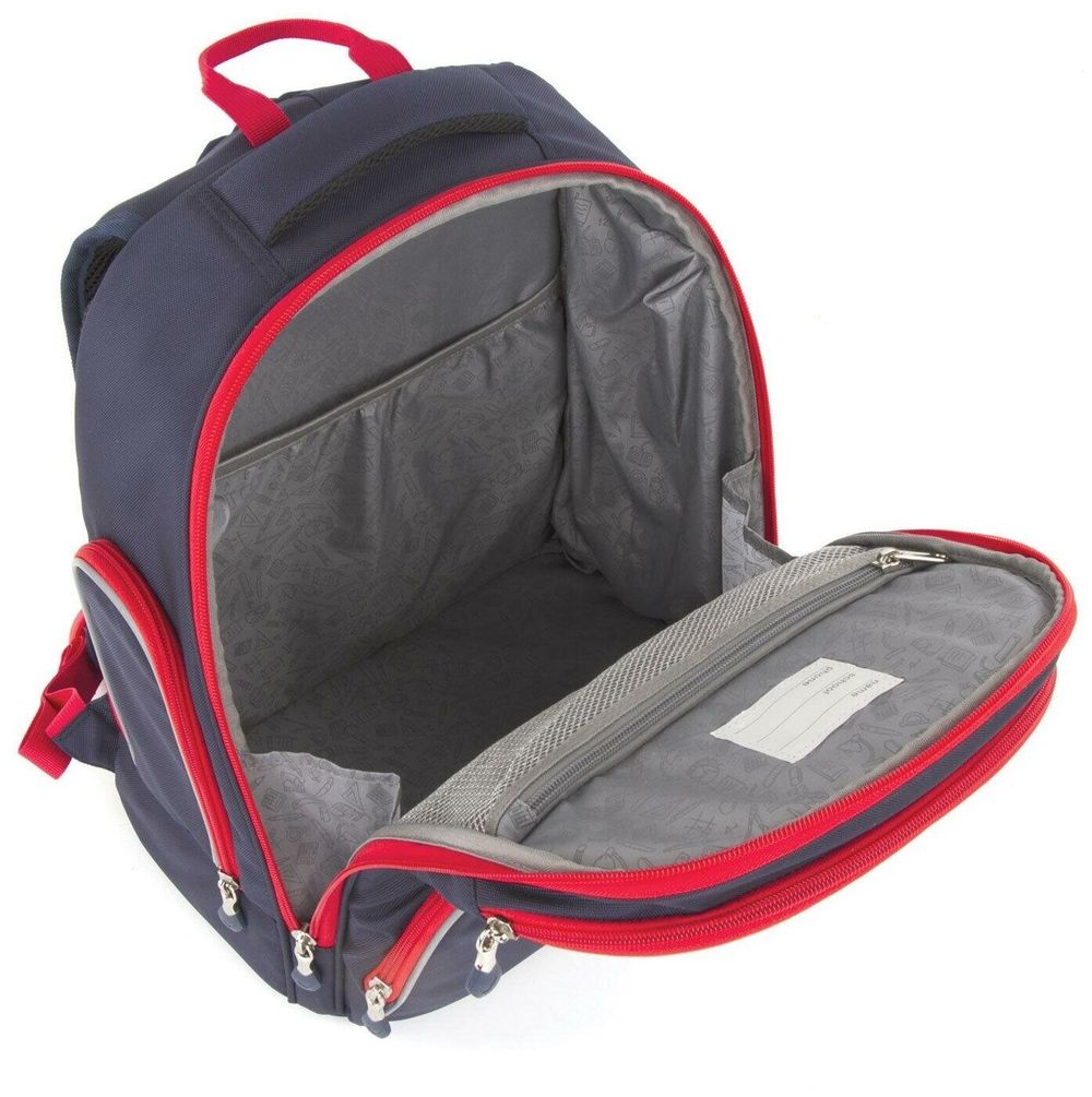 Рюкзак BRAUBERG CLASSIC, легкий каркас, премиум материал, Lion, синий, 37х32х21 см, 228829