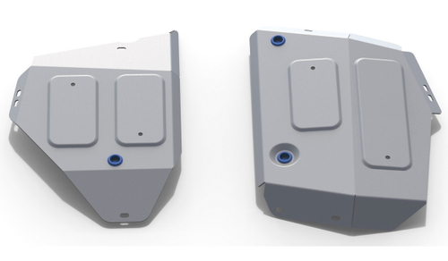 Защита топливного бака Rival для Jeep Compass II (V - 2.4 (150 л.с.)) 4WD 2017-н.в., штампованная, алюминий 4 мм, с крепежом, 2 части, 333.2742.1