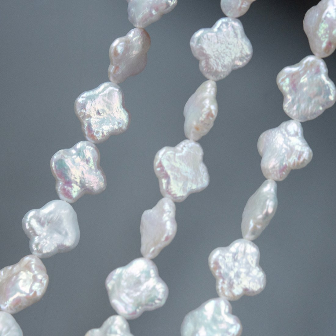 Жемчуг культивированный в форме клевера, 14мм, белый