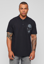 Футболка-поло "ЧЕРЕП" Черная