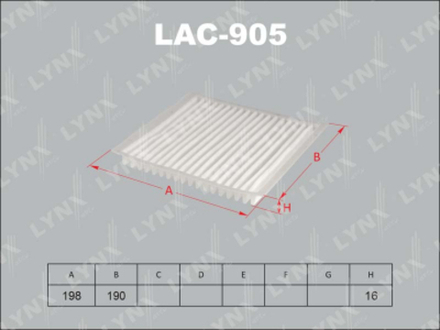 Фильтр салонный LYNX LAC-905