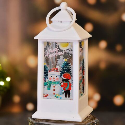 Сувенир новогодний с подсветкой "Лампа. Сказочная история" 5*5*13см, белый