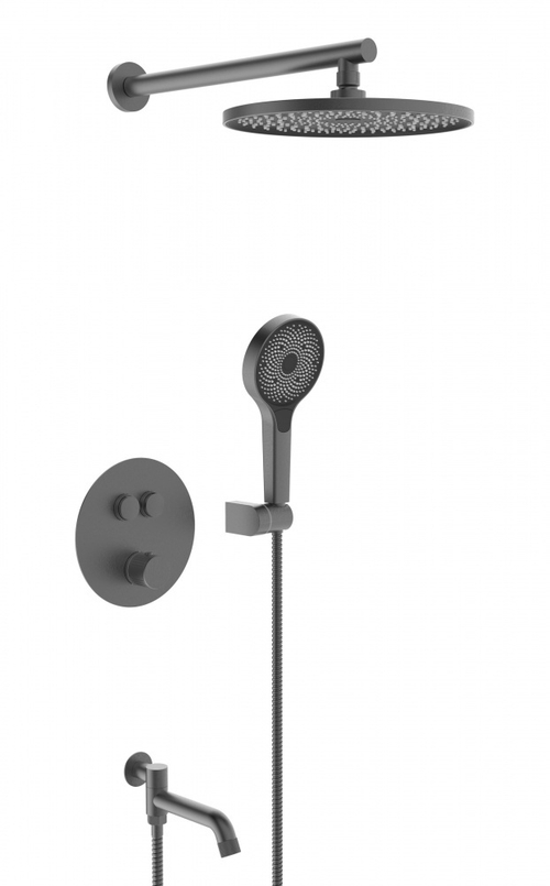 25005-3G Встроенный смес для ванны с 3-функ. термостат (ГРАФИТ) ViEiR  (6/1шт)