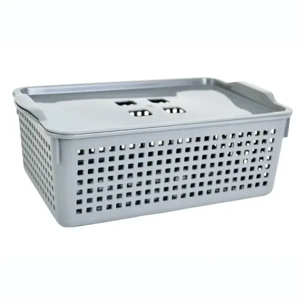 Корзинка Лофт 3,8л 295х105 мм с крышкой (серый)