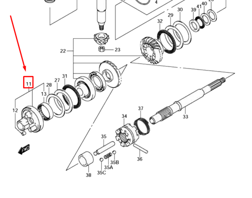 56140-92J30-000 HOUSING, REV GEAR BEARING
