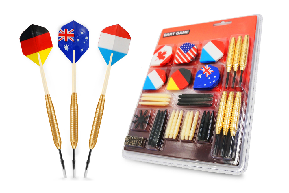 Набор дротиков и запасных частей (6 барелей, 18 хвостовиков, 18 оперений, 8 протектеров) 24 GM