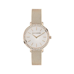 Часы Boccadamo Focus Rosegold FC003 BW/RG с минеральным стеклом, кристаллами Swarovski