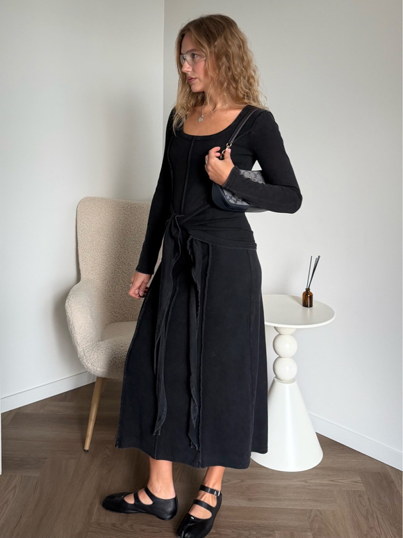 Платье лапша миди графит