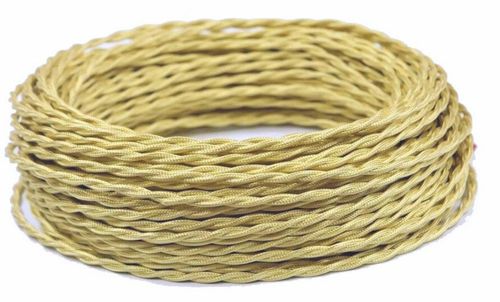 Ретро провод витой Золотой Шелк Interior Wire Магус ТМ ПРВ-ЗЛШ / 2х0,75