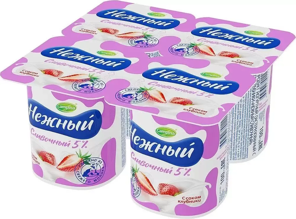 Кампина нежный Сливочный с соком 5% 100гр