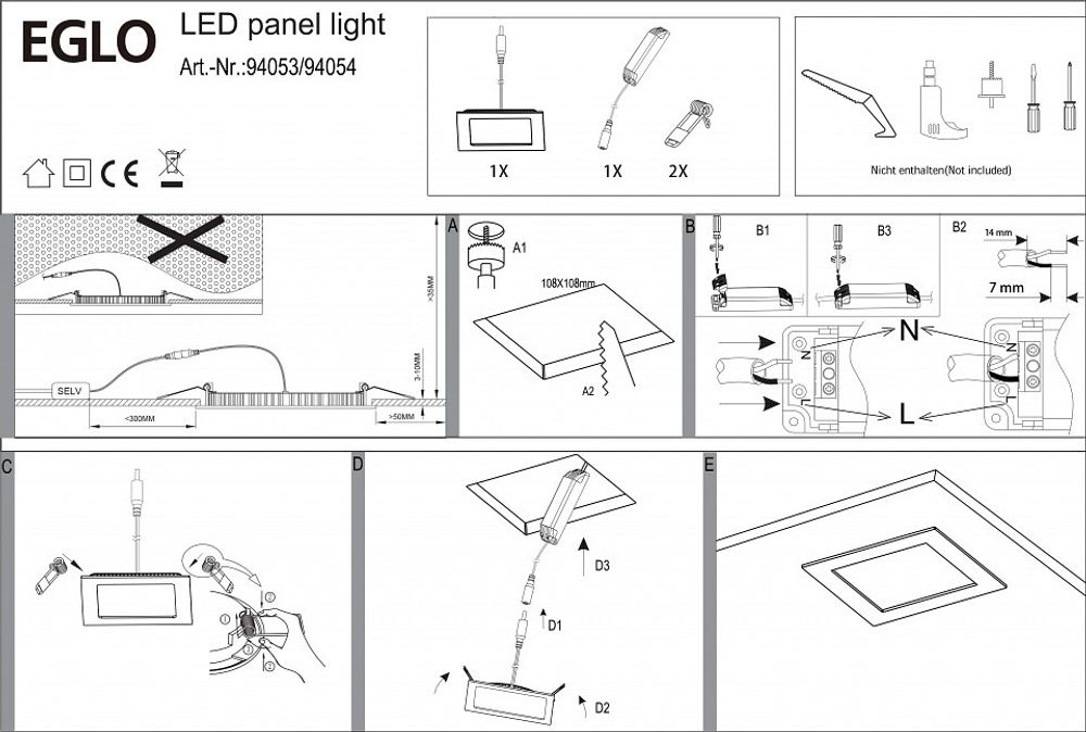 Встраиваемый светильник Eglo Fueva 1 94053