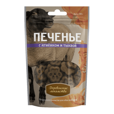 Деревенские лакомства "Печенье" для собак с ягненком и тыквой