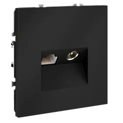 Розетка телевизионная встраиваемая VOLTUM S70 TV+RJ45 кат. 6, (графит)