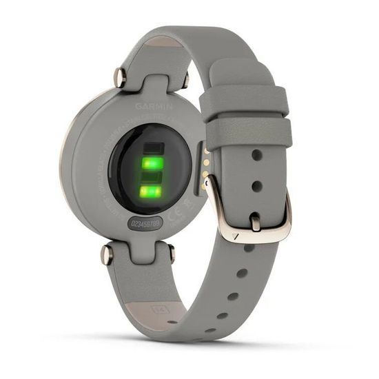 Умные часы Garmin Lily кремово-золотистый безель, серый корпус и кожаный ремешок