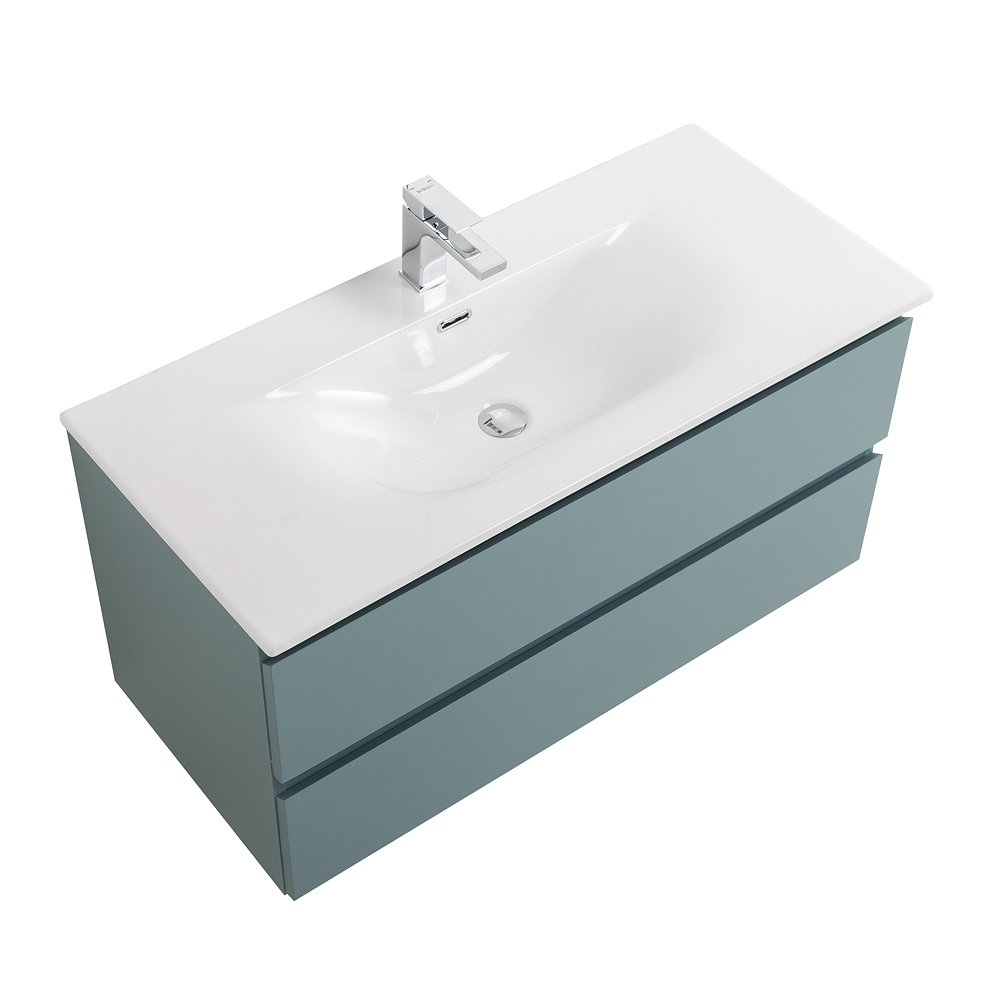 Тумба с раковиной подвесная BelBagno KRAFT-1000-2C-SO-AO Голубой матовый, раковина белая BB-8099-100