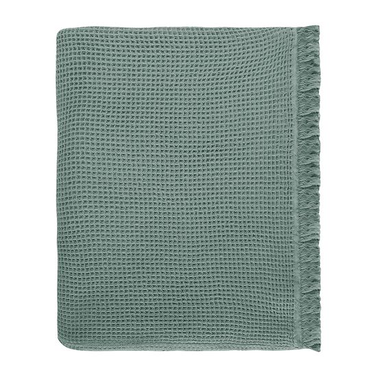 Покрывало вафельное из хлопка цвета шалфея из коллекции essential, 230х250 см