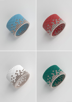 Схема кольца из бисера, узор PEYOTE, мозаичное плетение, четный счет, узор пейот из Miyuki Delica 11/0, файл PDF, RING_12