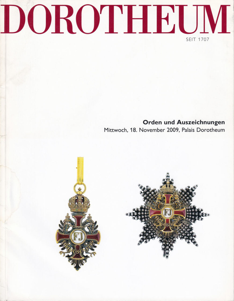 Каталог аукциона Dorotheum, Вена, Ордена и награды от 18 ноября 2009 года
