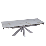 Стол керамический LA ALTA SIENA Kass gold 160-240*90, каркас белый