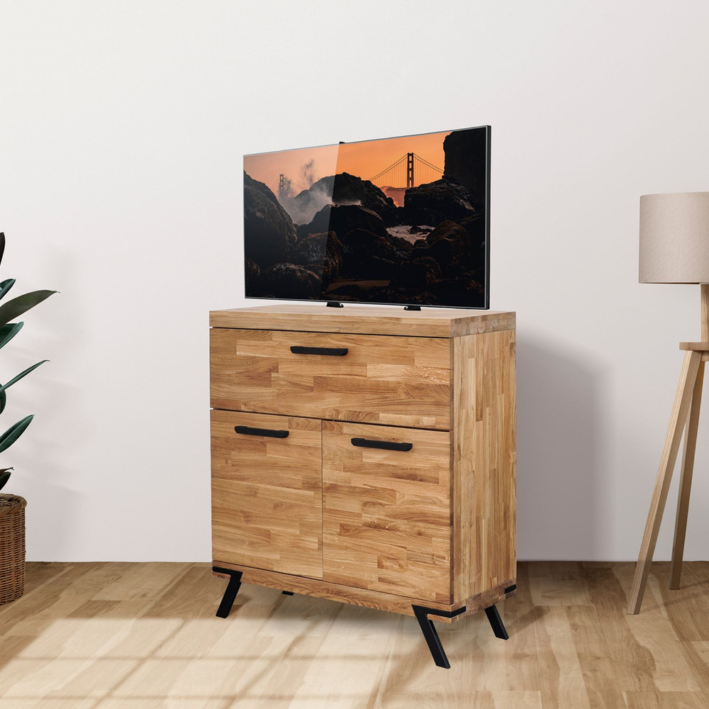 Тумба,100х42х113, Флеверс, комод, в прихожую, под телевизор, из массива дуба, Dipriz