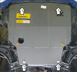 Защита картера Двигателя, КПП. 2 мм, Сталь. для Honda Fit 2002-2008, Honda Jazz 2002-2008 MOTODOR.00814