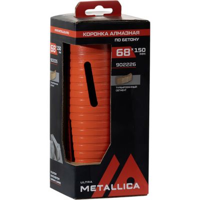 Коронка алмазная сегментная удлин.METALLICA Ultra 68x150 мм,М16,без хвостовика,по бетону   902226