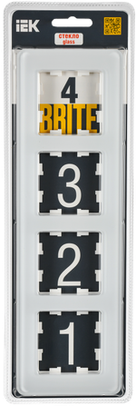 BRITE Рамка 4-местная РУ-4-2-Бр стекло белый RE IEK