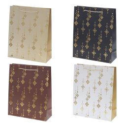 GAEM Пакет подарочный M (бумага 210г/м2, блок микс 12шт), L26 W10 H32 см, 4в.