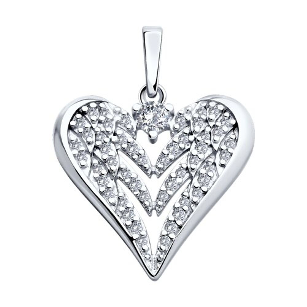 Подвеска из серебра с фианитами