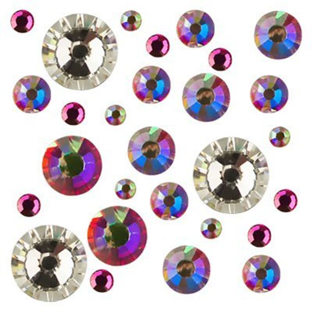 Стразы микс размеров в баночке Микс 1