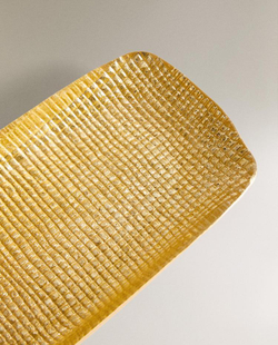 ZARA HOME СЕРВИРОВОЧНОЕ БЛЮДО ПРЯМОУГОЛЬНОЙ ФОРМЫ, ЗОЛОТОЙ