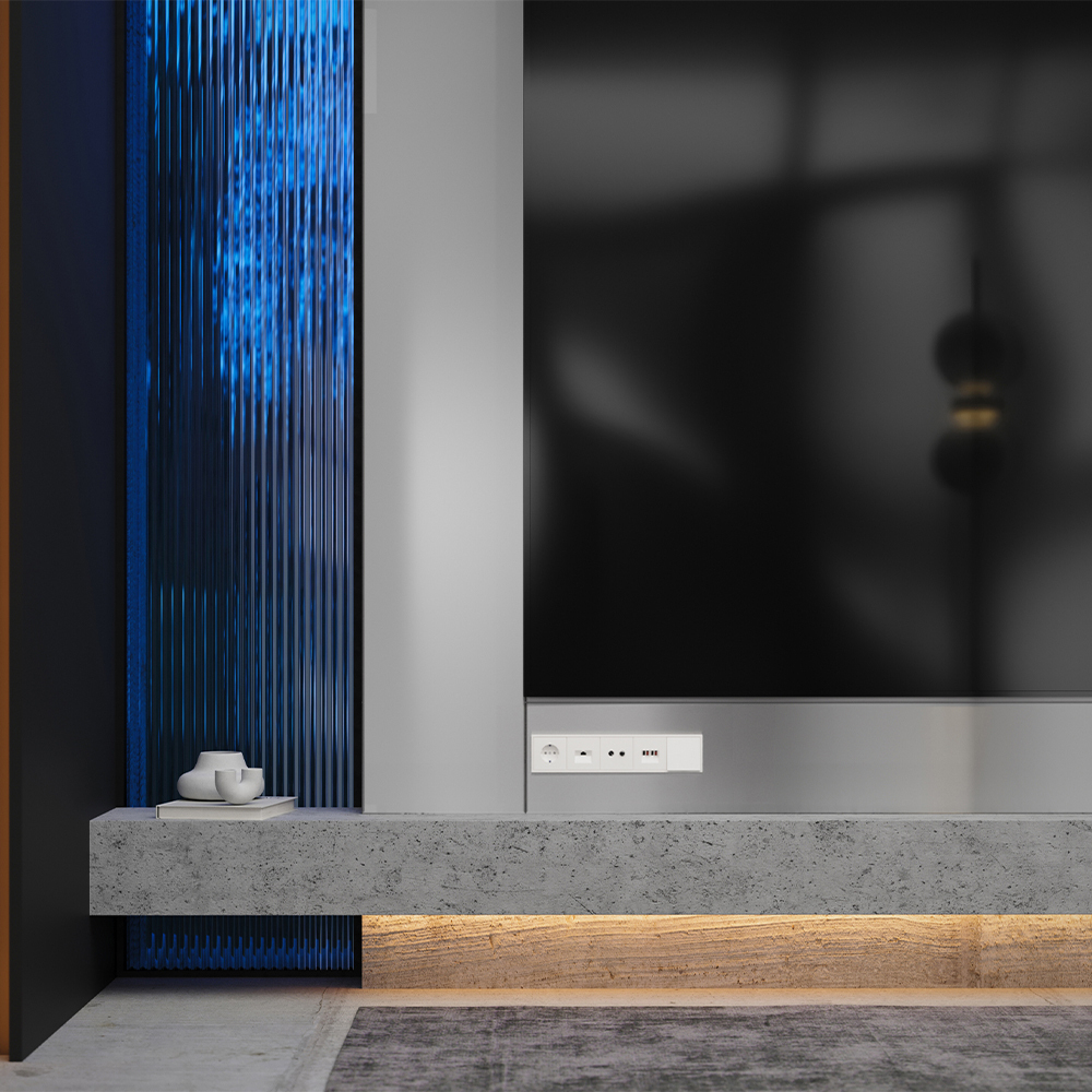 Накладка для розетки акустической 4-местной , S70 (хлопок)