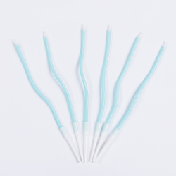 Свечи Спирали Люкс, Голубой, 0,4*13 + 3 см, 6 шт. с держат.,