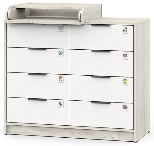 Комод Pituso Kids Optimum ЛДСП Сосна касцина-белый премиум