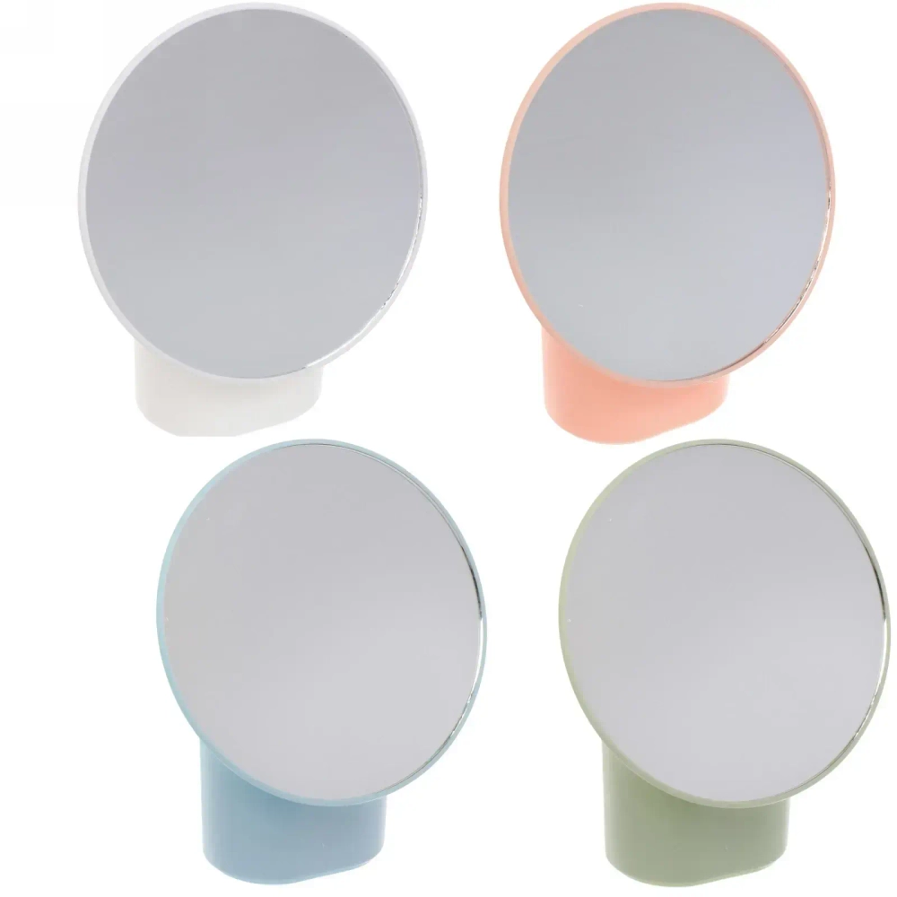 Зеркало настольное с органайзером для косметики «Beauty - Look», цвет белый, зеленый, персиковый и голубой, d-16.5см, 19см