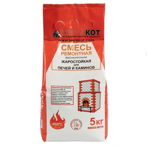 Ремонтная жаростойкая смесь для печей и каминов Терракот 5 кг