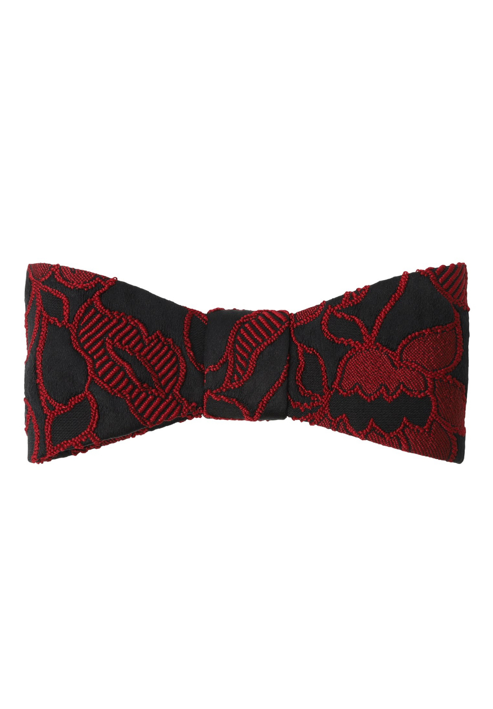 Бант-бабочка из черно-красного жаккарда