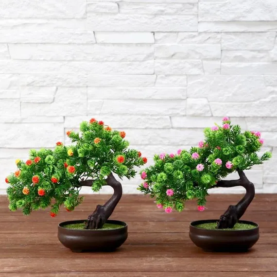 Бонсай в горшке "Деревце изгиб" 12х17 см, микс