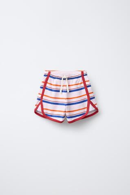 ZARA ШОРТЫ В ПОЛОСКУ, РОЗОВЫЙ