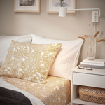 Простыня на резинке IKEA JATTEVALLMO (ЙЭТТЕВАЛЛМО), Желтый с рисунком, 120х200 см