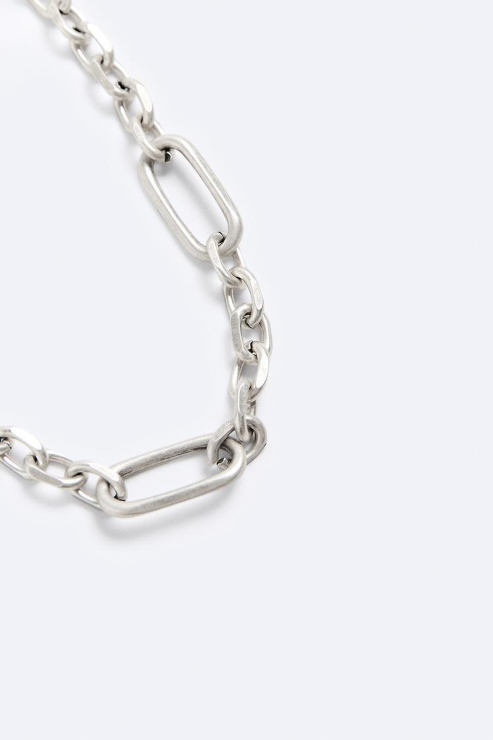 ZARA ЦЕПОЧКА С КОНТРАСТНЫМИ ЗВЕНЬЯМИ, СЕРЕБРИСТЫЙ