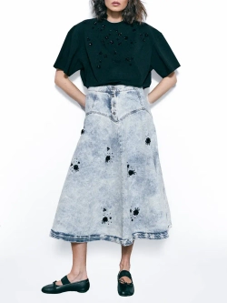 Юбка MOM SKIRT SHIMMER, голубой