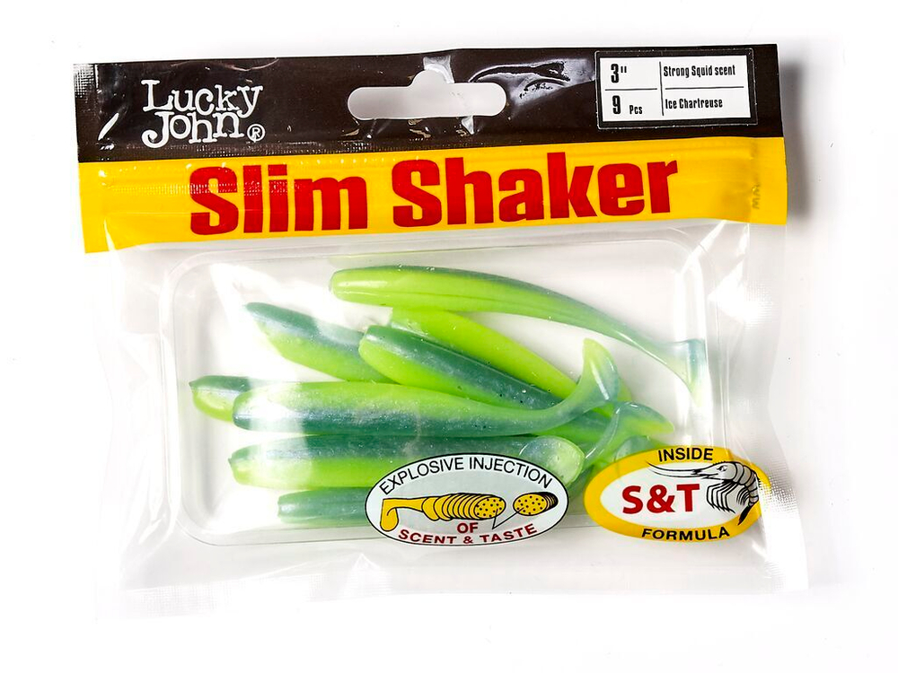 Мягкая съедобная приманка LJ Pro Series Slim Shaker 3in (76 мм), цвет T57, 8 шт